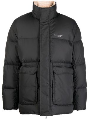 Armani Exchange high-neck padded jacket - Black