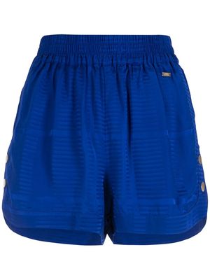 Armani Exchange high-waisted press-stud shorts - Blue