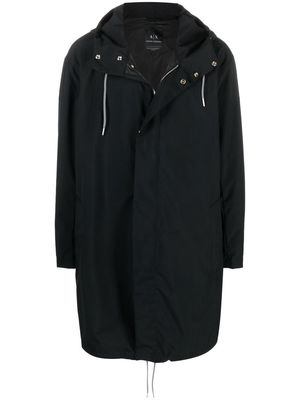 Armani Exchange hooded mid-length parka - Black