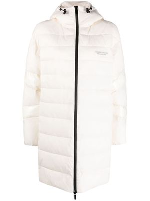 Armani Exchange hooded zip-up padded coat - White