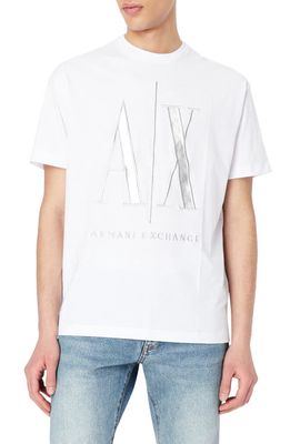 Armani Exchange Icon Cotton Graphic Logo Tee in White