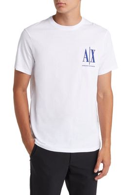 Armani Exchange Icon Cotton Logo T-Shirt in White New Ultramarine