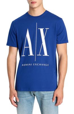Armani Exchange Icon Logo Cotton Graphic T-Shirt in New Ultramarine