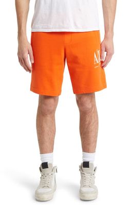 Armani Exchange Icon Logo Sweat Shorts in Flame Red