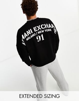 Armani Exchange large back logo sweatshirt in black