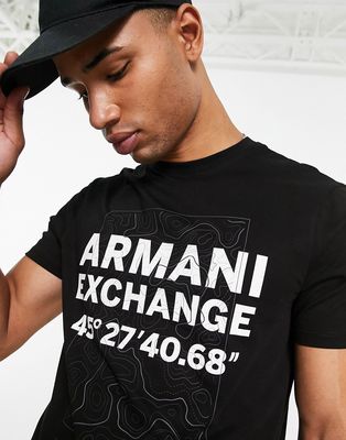 Armani Exchange large logo relaxed fit t-shirt in black