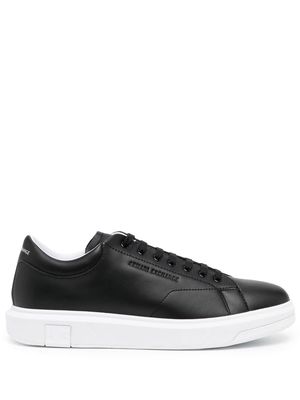 Armani Exchange leather low-top sneakers - Black