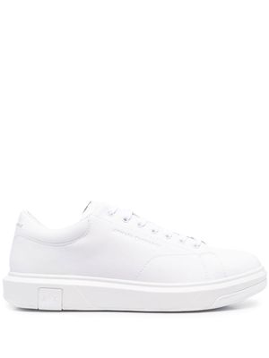 Armani Exchange leather low-top sneakers - White