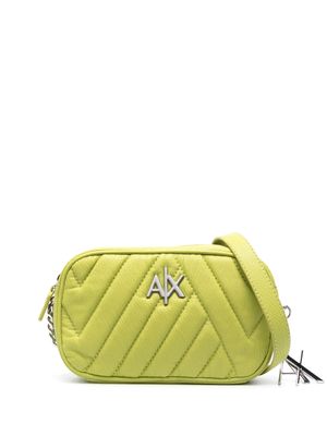 Armani Exchange lettering-charm quilted camera bag - Green