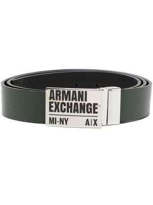 Armani Exchange logo-buckle belt - Green