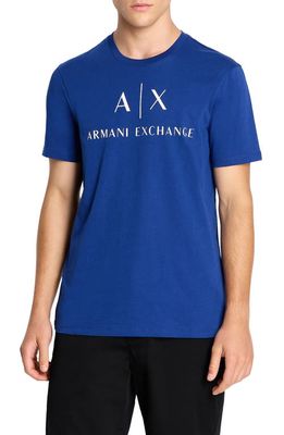 Armani Exchange Logo Cotton Graphic T-Shirt in New Ultramarine