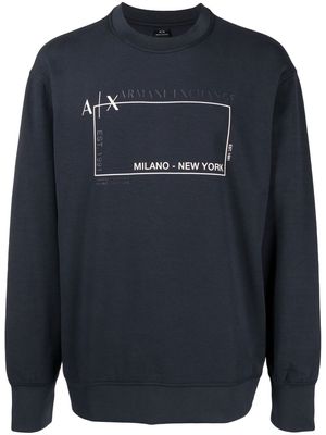 Armani Exchange logo crew-neck sweatshirt - Blue