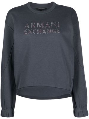 Armani Exchange logo-embellished crew-neck sweatshirt - Blue