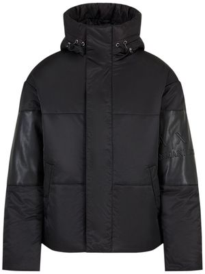 Armani Exchange logo-embossed hooded padded jacket - Black