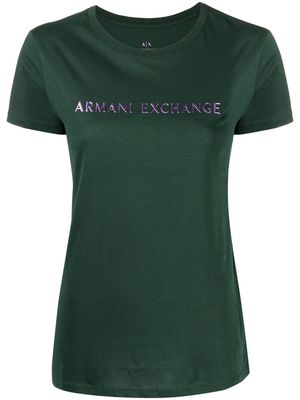 Armani Exchange logo-embossed T-shirt - Green
