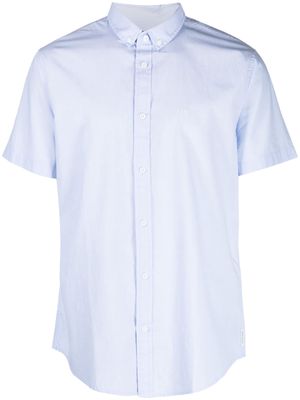 Armani Exchange logo-embroidered cotton shirt - Blue