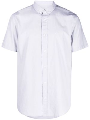 Armani Exchange logo-embroidered cotton shirt - Grey