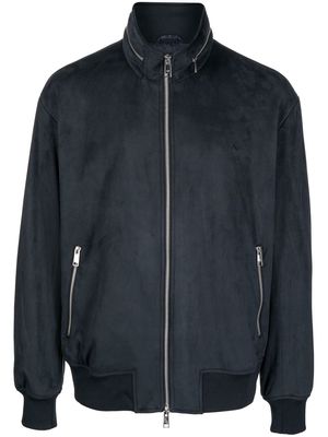 Armani Exchange logo-embroidered hooded jacket - Blue