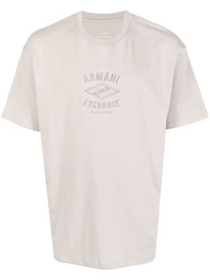 Armani Exchange logo-embroidered T-shirt - Grey