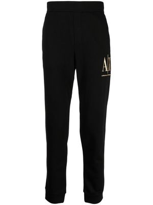 Armani Exchange logo-embroidered track pants - Black