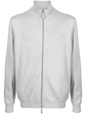 Armani Exchange logo-embroidered zipped cardigan - Grey
