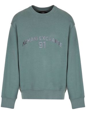Armani Exchange logo-embroidery cotton sweatshirt - Green