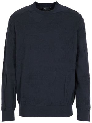 Armani Exchange logo-jacquard cotton jumper - Black