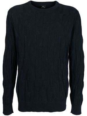 Armani Exchange logo-jacquard knitted pullover - Blue