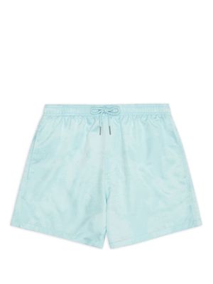 Armani Exchange logo-jacquard satin swim shorts - Blue
