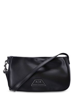 Armani Exchange logo-paque crossbody bag - Black