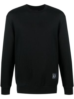 Armani Exchange logo-patch cotton sweatshirt - Black