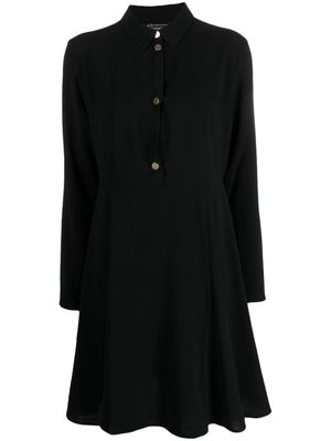 Armani Exchange logo-patch flared dress - Black