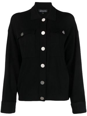 Armani Exchange logo-patch knitted jacket - Black