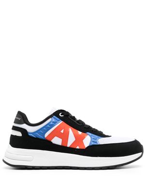 Armani Exchange logo-patch leather sneakers - White