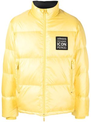 Armani Exchange logo-patch padded Duvet jacket - Yellow
