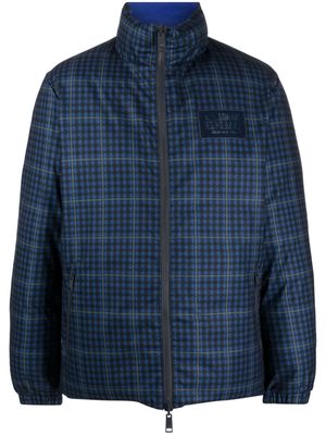Armani Exchange logo-patch reversible padded jacket - Blue