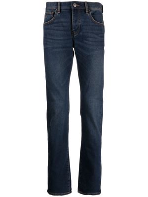 Armani Exchange logo-patch slim-cut jeans - Blue