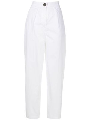 Armani Exchange logo-patch straight-leg trousers - White