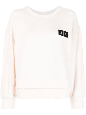 Armani Exchange logo patch sweatshirt - White