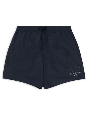 Armani Exchange logo-patch swim shorts - Blue