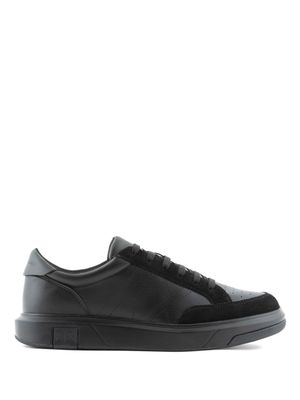 Armani Exchange logo-perforated lace-up sneakers - Black