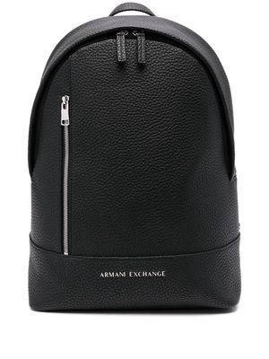 Armani Exchange logo-plaque backpack - Black