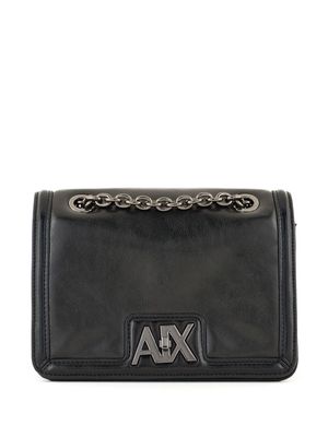 Armani Exchange logo-plaque cross body bag - Black