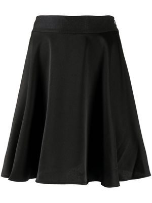 Armani Exchange logo-plaque flared skirt - Black