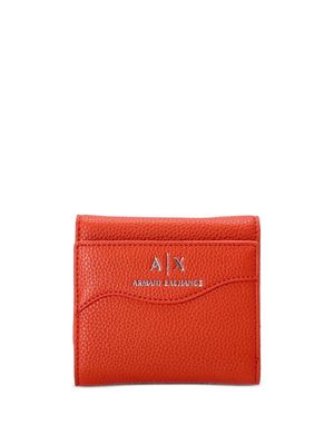 Armani Exchange logo-plaque leather wallet - Orange