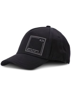 Armani Exchange logo-print cotton baseball cap - Black