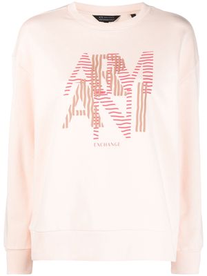 Armani Exchange logo-print cotton sweatshirt - Neutrals