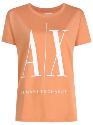 Armani Exchange logo-print cotton T-Shirt - Brown