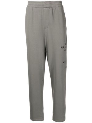 Armani Exchange logo-print cotton track pants - Grey
