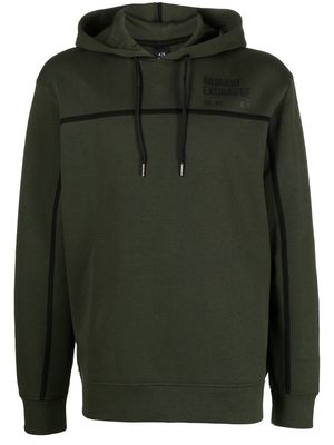 Armani Exchange logo-print drawstring hoodie - Green